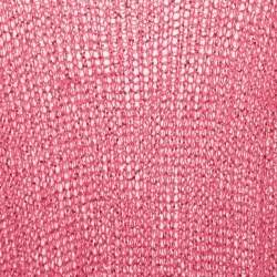 Miu Miu Pink Sequin Embellished Open Knit Sweater M