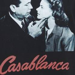 Pre Owned Miu Miu Black Casablanaca Kisses Print Distressed Cotton Half Sleeve T-Shirt S