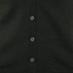Miu Miu Green Silk & Wool Knit Ruffled Button Front Top M