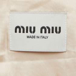 Miu Miu Beige Logo Applique Gabardine Oversized Jacket S