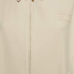 Miu Miu Beige Logo Applique Gabardine Oversized Jacket S