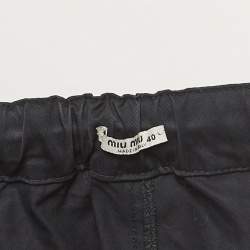 Miu Miu Black Logo Print Black Belted Cargo Shorts S