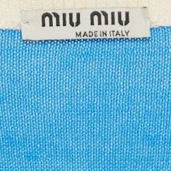 Miu Miu Blue Striped Wool Knit Top S
