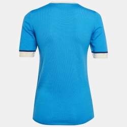 Miu Miu Blue Striped Wool Knit Top S