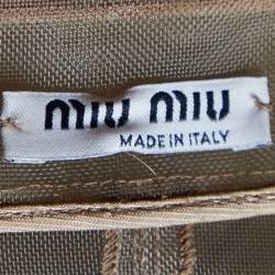 Miu Miu Beige Mesh Button Front Long Jacket M