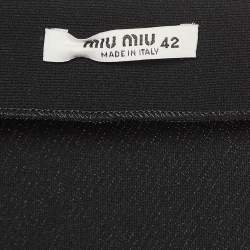 Miu Miu Black Crepe Tie-Up Detail Faille Cady Mini Dress M