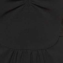 Miu Miu Black Crepe Tie-Up Detail Faille Cady Mini Dress M