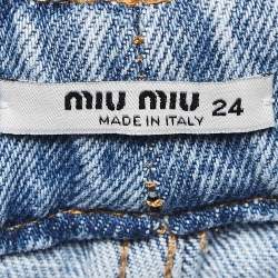 Miu Miu Blue Washed Denim Flared Jeans S Waist 24"