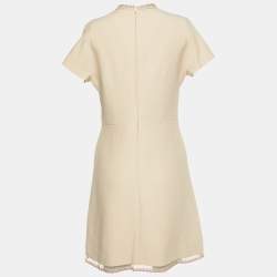 Pre Owned Miu Miu Beige Crepe Embellished Mini Dress M