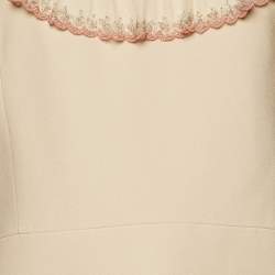 Pre Owned Miu Miu Beige Crepe Embellished Mini Dress M