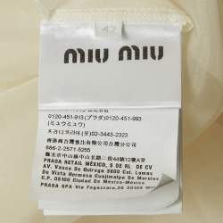 Miu Miu Off White Silk Buttoned Front Ruffled Top M