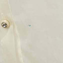 Miu Miu Off White Silk Buttoned Front Ruffled Top M