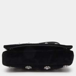 Pre Owned Miu Miu Black Velvet Embellished Starlight Shoulder Bag