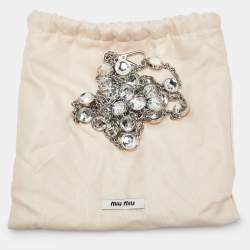 Pre Owned Miu Miu Black Velvet Embellished Starlight Shoulder Bag