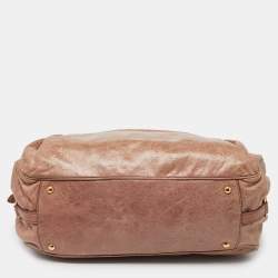 Miu Miu Dusty Pink Leather Lily Distressed Satchel