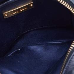 Miu Miu Blue Matelassé Leather Camera Crossbody Bag