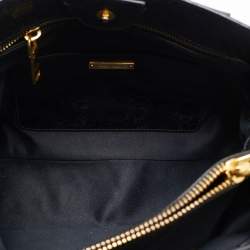 Miu Miu Black Vitello Leather Middle Zip Tote