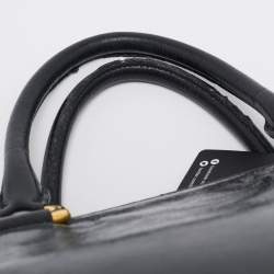 Miu Miu Black Vitello Leather Middle Zip Tote