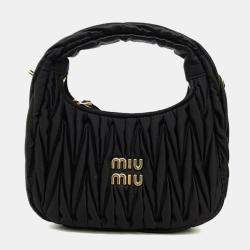 Miu Miu Wander Matrace Satin Mini Hobo Bag