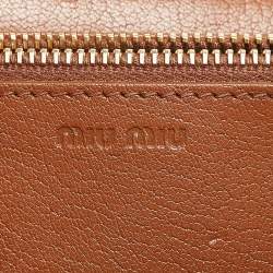 Pre Owned Miu Miu Brown Leather Studded Wallet on Chain