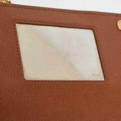 Pre Owned Miu Miu Brown Leather Studded Wallet on Chain
