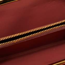 Miu Miu Peach Croc Embossed Leather Twisted Lock Wallet