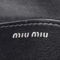 Miu Miu Black Matelasse Leather Business Card Holder