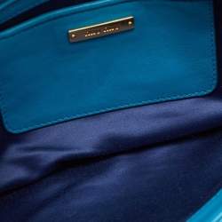 Miu Miu Blue Matelassé Leather Fold Over Zip Shoulder Bag