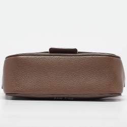 Miu Miu Beige Madras Leather Pushlock Flap Shoulder Bag