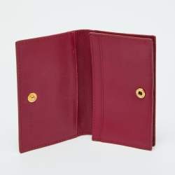Miu Miu PInk Croc Embossed Leather Flap Card Case