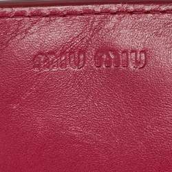 Miu Miu PInk Croc Embossed Leather Flap Card Case