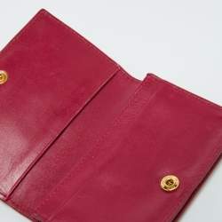 Miu Miu PInk Croc Embossed Leather Flap Card Case