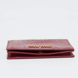 Miu Miu PInk Croc Embossed Leather Flap Card Case
