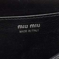 Miu Miu Black Matelassé Leather Chain Clutch Bag