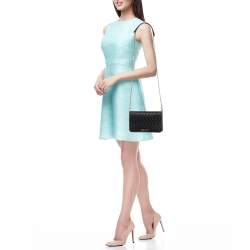 Miu Miu Black Matelassé Leather Chain Clutch Bag