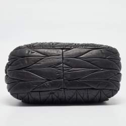 Miu Miu Black Matelassé Leather Sacca 2 Hobo