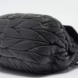 Miu Miu Black Matelassé Leather Sacca 2 Hobo