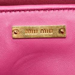 Miu Miu Pink Matelassé Leather Fold Over Crossbody Bag