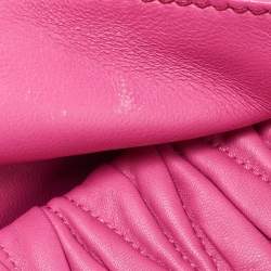 Miu Miu Pink Matelassé Leather Fold Over Crossbody Bag