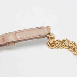 Miu Miu Beige Matelassé Leather Wallet On Chain