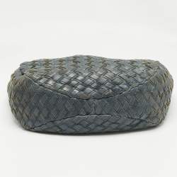 Miu Miu Blue Woven Leather Snap Hobo