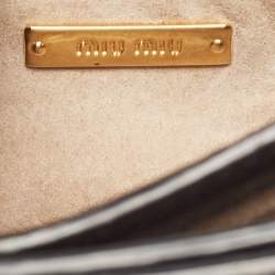 Miu Miu Black Madras Leather Flap Shoulder Bag