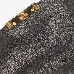 Miu Miu Black Madras Leather Flap Shoulder Bag