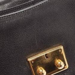 Miu Miu Black Madras Leather Flap Shoulder Bag
