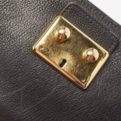 Miu Miu Black Madras Leather Flap Shoulder Bag