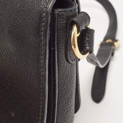 Miu Miu Black Madras Leather Flap Shoulder Bag