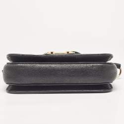 Miu Miu Black Madras Leather Flap Shoulder Bag