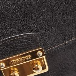 Miu Miu Black Madras Leather Flap Shoulder Bag