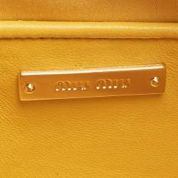 Miu Miu Mustard Matelassé Leather Double Zip Crossbody Bag