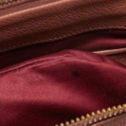 Miu Miu Old Rose Madras Leather Satchel